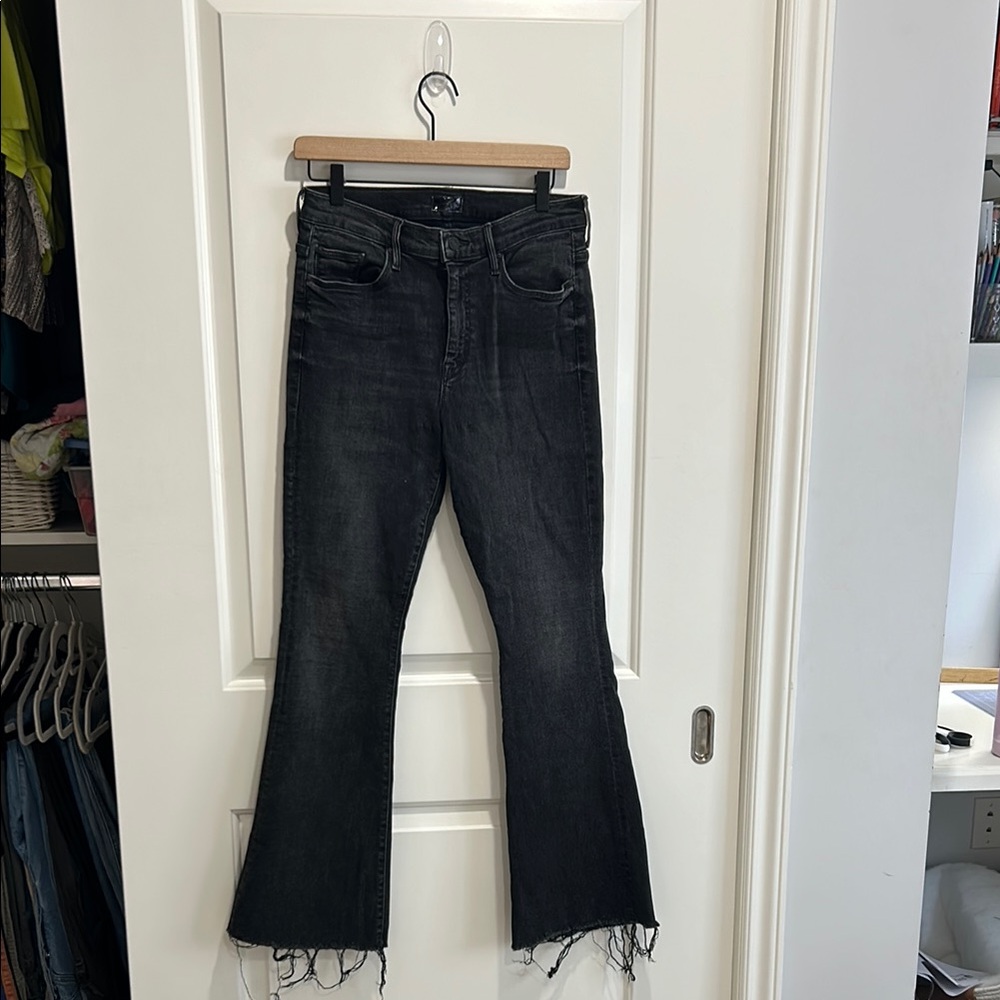 MOTHER Denim, The Weekender Fray Black Jeans